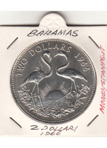 BAHAMAS 2 Dollari 1966 Fior di Conio Fenicotteri KM# 9